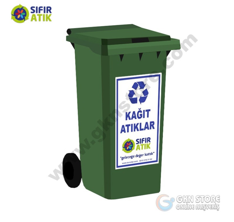 Plastik Sıfır Atık Çöp Konteynerı 120 Litre Kağıt Atık -120 Litre Kağıt Atık